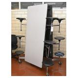 (1) 12 seat folding cafeteria table