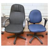 2 rolling office chairs
