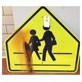 pedestrian caution sign