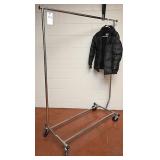 A Rolling Folding Table & Chair Storage Rack