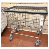 Stainless steel laundry cart on castors