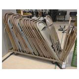21 Steel Folding Chairs On Cart