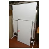 Double sided mobile wipe board w/ double hung pane