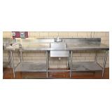 A Good Stainless Steel Kitchen Bench W/Sink