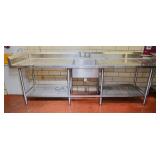 A Good Stainless Steel Kitchen Bench W/Sink