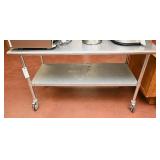 Stainless steel rolling cart on castors