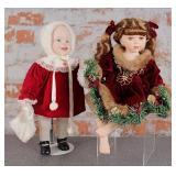 Porcelain Doll in Christmas Garland