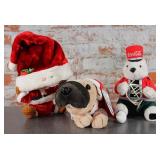 3 Animated Plush Christmas Figures