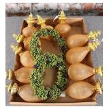 Gold Sugar Frosted Ornaments