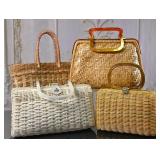 4 Woven Wicker Purses Incl. MCM