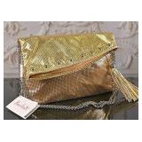 A Miss Gusto Gilt Mesh Shoulder Bag