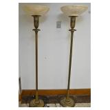 A Pair Of Historic Torchiere Floor Lamps