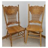 2 Vintage Press back Side Chairs