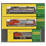 3 Minitrix N Scale Train Engines