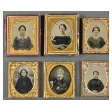 Six 1/9th Plate Ambrotypes & Tintypes