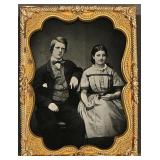 A Very Fine 1/4 Plate Ambrotype, Young Couple