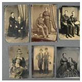 Six 1/6th Plate Tintypes of Couples