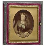 A 1/4 Plate Tintype of a Long Haired Beauty