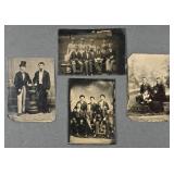 Four 1/6th Plate Tintypes of Groups