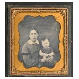 A 1/6th Plate Daguerreotype, Woman and her Baby