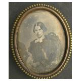 An Oval 1/4 Plate Daguerreotype, a Young Woman