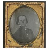 A 1/6th Plate Daguerreotype, Civil War Boy in Unio