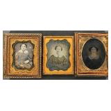 Three 1/9th Plate Daguerreotype Portraits
