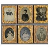 Six 1/9th Plate Tintypes of Children