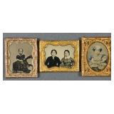 Two 1/9th Plate Tintypes and an Ambrotype