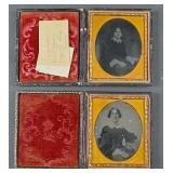 Two 1/6th Plate Cased Signed Daguerreotypes