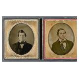 2 Signed 1/6th Plate Ambrotypes Portraits