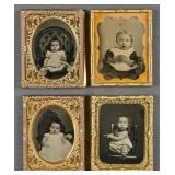 4 1/9th Plate Ambrotypes of Babies
