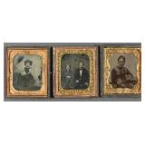 2 Daguerreotypes and a Tintype 1/6th Plate Portrai