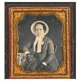A 1/6th Plate Daguerreotype, Woman with Bonnet & G