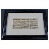 Framed Newspaper Article