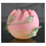 A Victorian Burmese Glass Rose Bowl