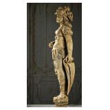 A Carved Oak Caryatid Panel