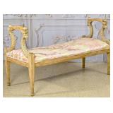 A Baker Empire Style Carved Bench