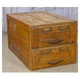 A Two Drawer Oak Office File