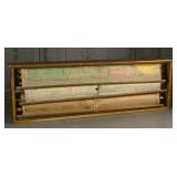 An Antique 8 Roll Map Case