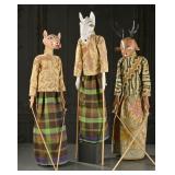3 Indonesian Wajang Golek Puppets