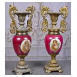 A Pair Of Victorian Garniture Urns