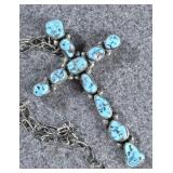 A Southwest Silver & Turquoise Crucifix