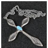 A Southwest Silverr & Turqouise Crucifix