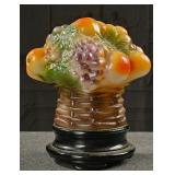 An Art Glass Fruit Basket Lamp
