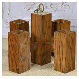 A MCM Oak Chandelier