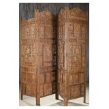 A Pacific Rim Carved Folding Screen