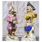 A Pair of Porcelain Monkey Band Figurunes w/ Baton