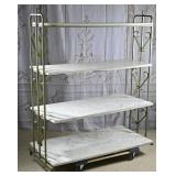 Vintage Marble & Iron Plant Stand