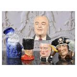5 English Character Jugs